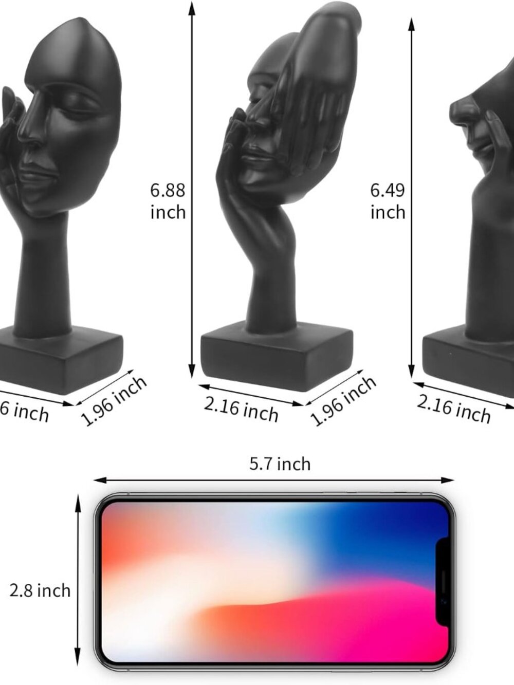 3 Pcs Thinker Statue,Modern Home Resin Sculptures,Collectible Figurines for Home - Picture 2 of 7